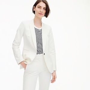 J Crew Bi-Stretch Cotton Blazer Sz 00 - Off White